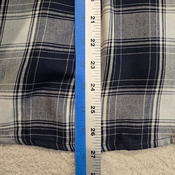 Abercrombie & Fitch Embroidered Plaid Tunic Top Roll Tab Sleeves Women's Size M - Picture 10 of 10